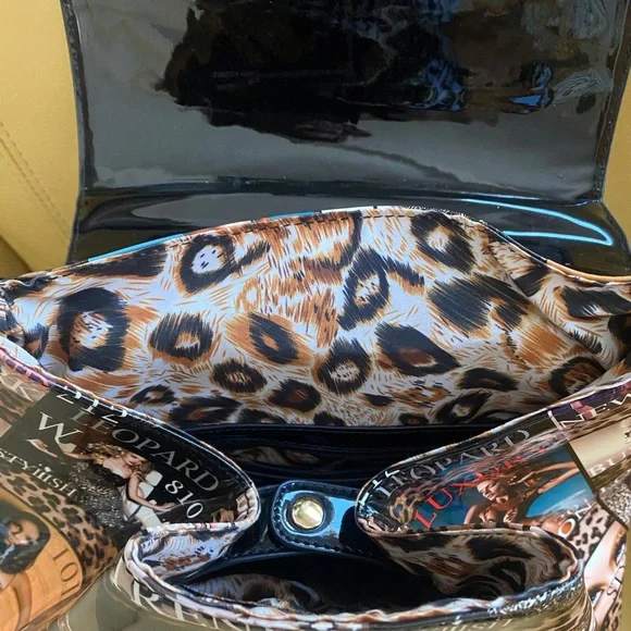 Animal  print pattern leather backpack - Picture 4 of 8